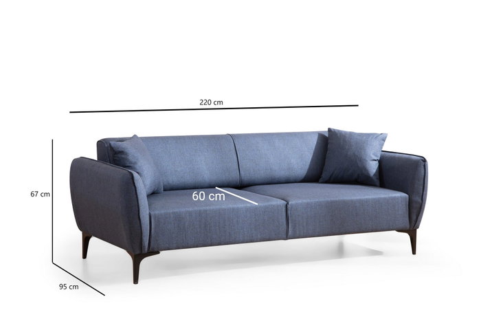 Atelier Del Sofa Belissimo Sofá de 3 plazas Azul